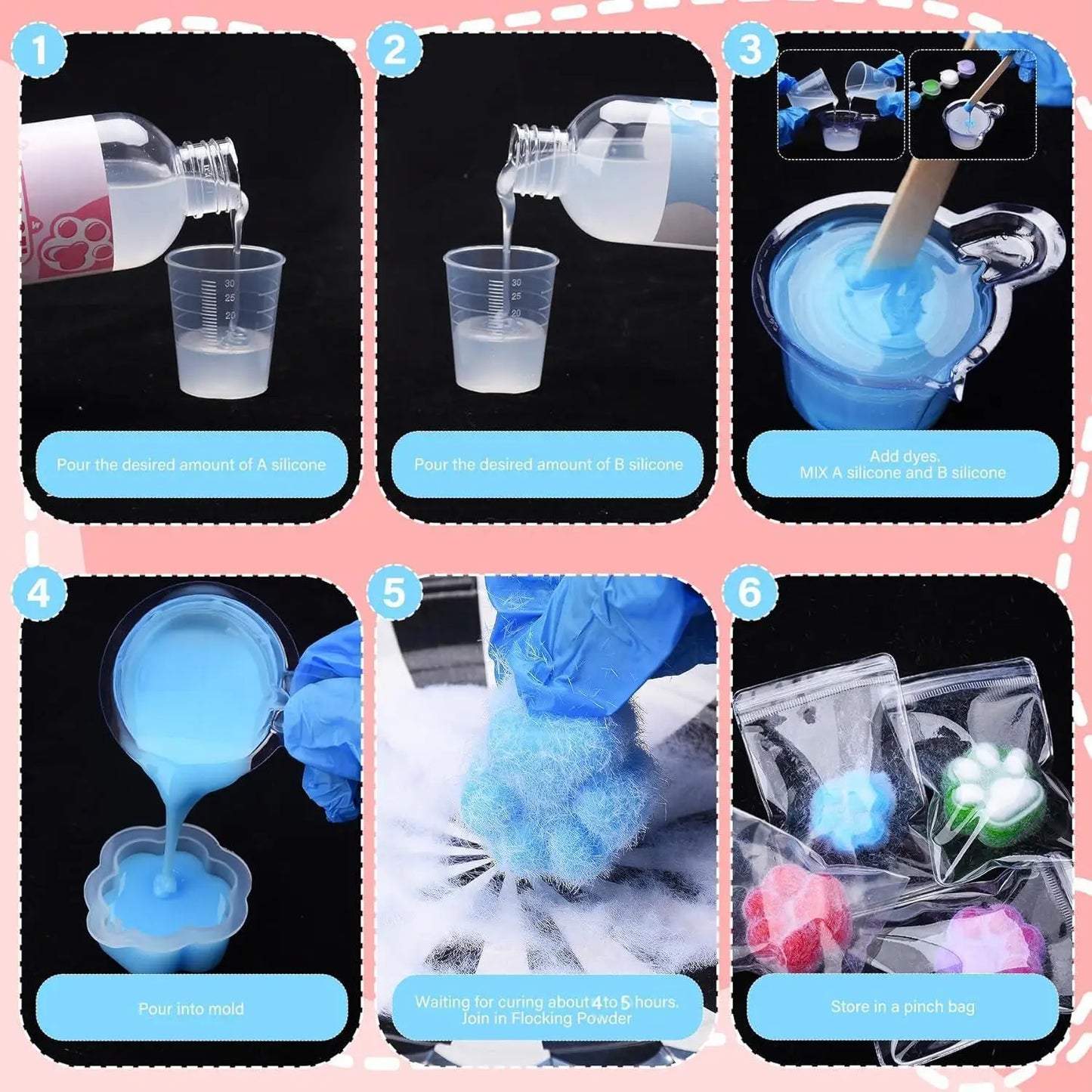 DIY Taba Squishy Kit Silicone Squishy Maker Fufu Squishies Making Kits Silicone Rubber DIY Stress Relief Toys Decompression Gift