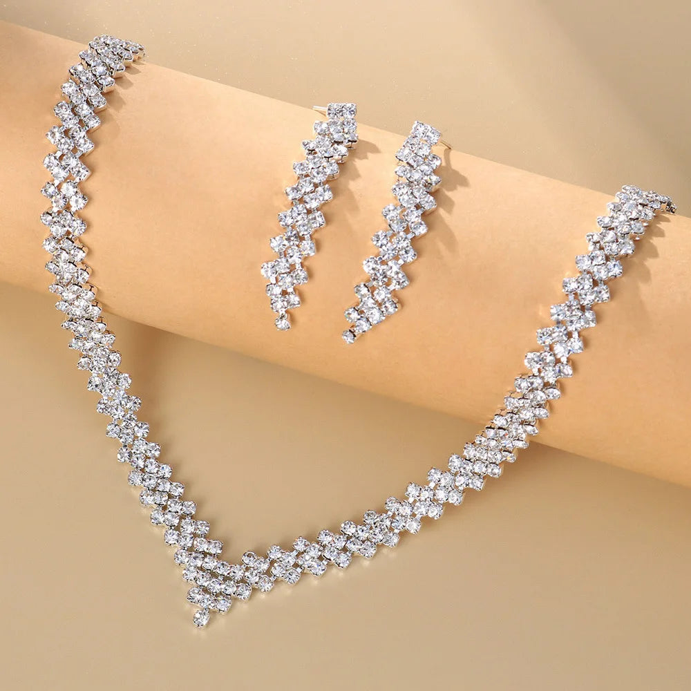Lozenge Necklace Earrings Set