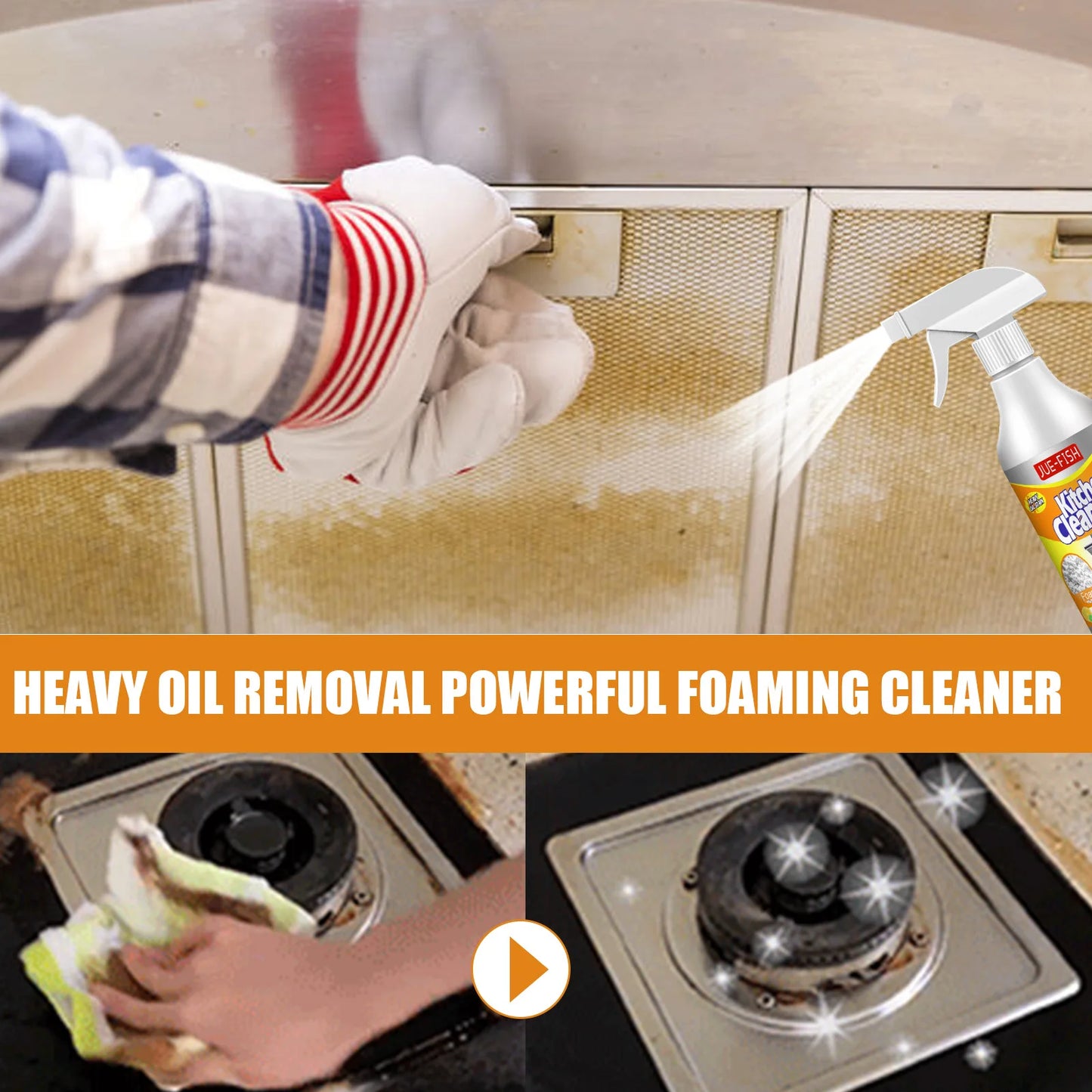 Oil Cleaner Bubble Spray Remover Grease Foam Multipurpose Dirt Oil Cleaning Kitchen Grills Foam Washing Kitchenware Degreaser