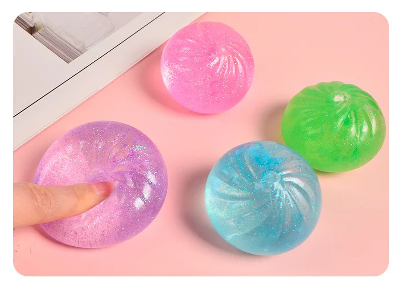 2024 Squishy Funny Maltose Syrup Stress Balls Gold Flour Buns Dumplings Pinched Squeezed Fingertip Toys Antistress Kids Toy Gift