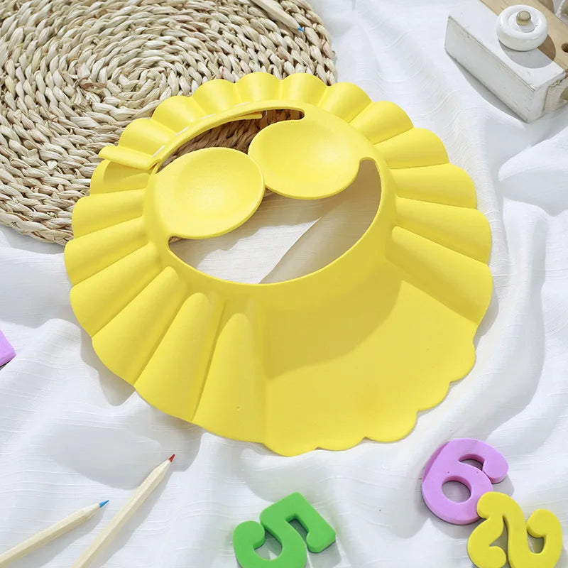 Baby Shower Soft Cap Adjustable Hair Wash Hat for Kids Ear Protection