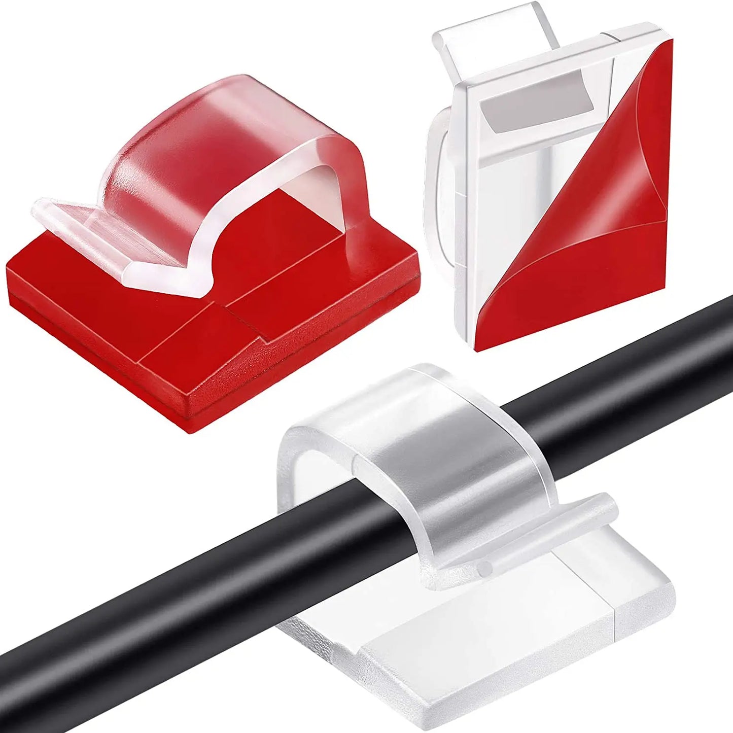 Cable Clips Self Adhesive Cord Management Black Wire Holder Organizer Clamp Self-adhesive Car Wire Clip Accessories