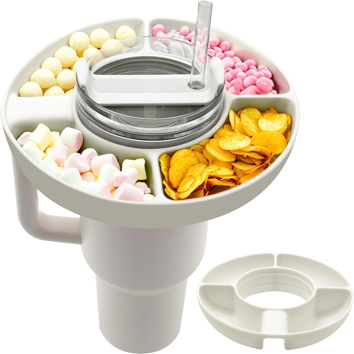 Snack Bowl for Stanley Cup Silicone Snack Tray Compatible with Stanley Cup Quencher 1.0/2.0 40oz Tumbler with Handle
