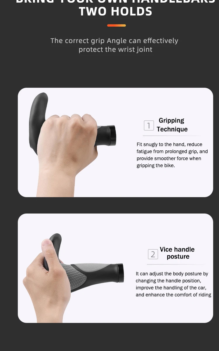 Shockproof Bike Handlebar Grips Anti-slip Mountain Bike Grips Comfortable Ergonomic Road Bicycle Handlebar Grip Bike Accessories