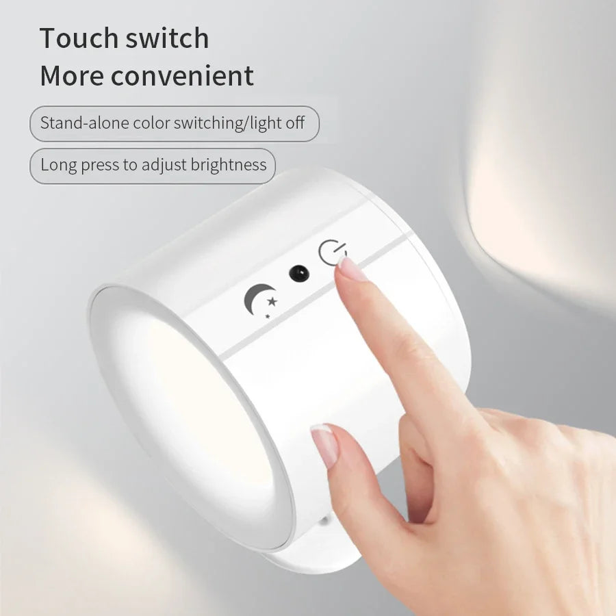 LED Wall Sconces Light Touch Control  Wall Lamp 360 Rotatable
