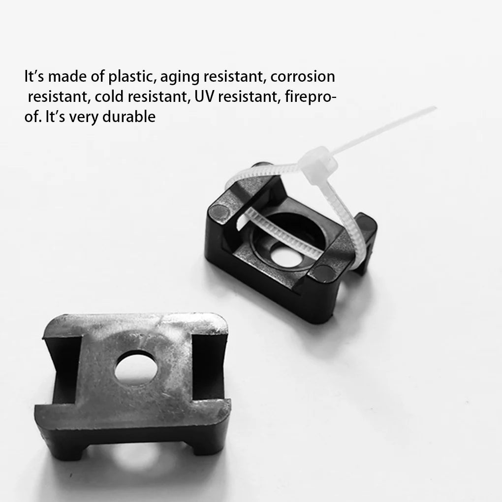 100/500pcs Cable Tie Mount Clips Saddle Type Wire Holder Bases Computer TV Cord Fixing Clamps
