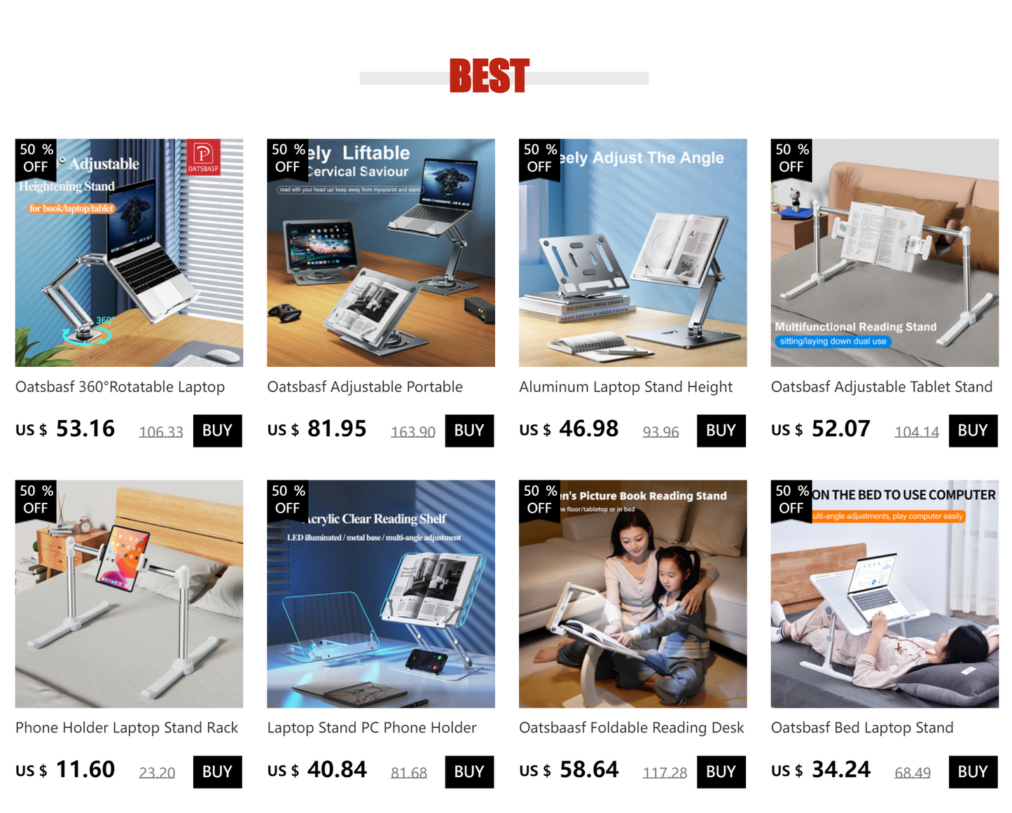 Aluminum Laptop Stand Height  Angle Adjustable Reading Stand with Foldable Base Notebook Desktop iPad Stand Tablet Stand Holder