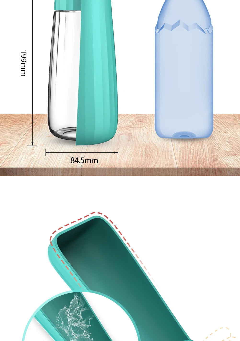 Portable Dog Water Bottle for Large Dogs Outdoor Foldable Leak Proof High Capacity Pet Drinking Bowl Labrador Bulldog Supplies