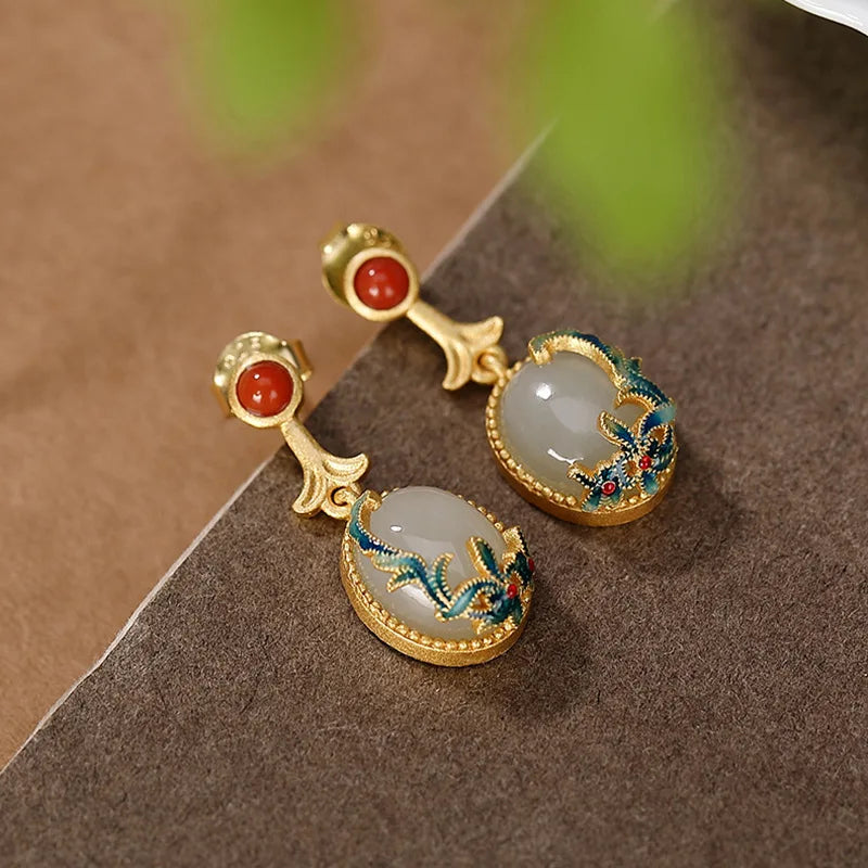Gold Plated Cloisonne Jewelry Set