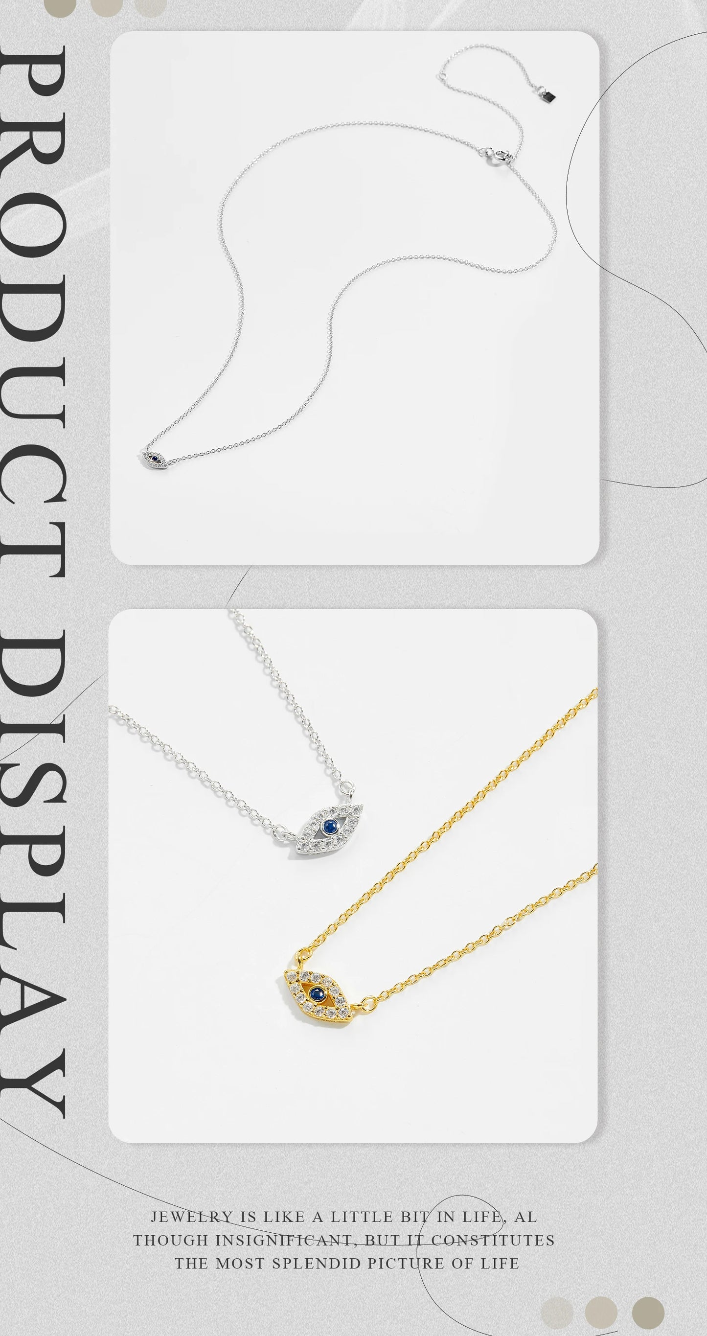 ANDYWEN Winter 925 Sterling Silver Gold Locky Eye Blue