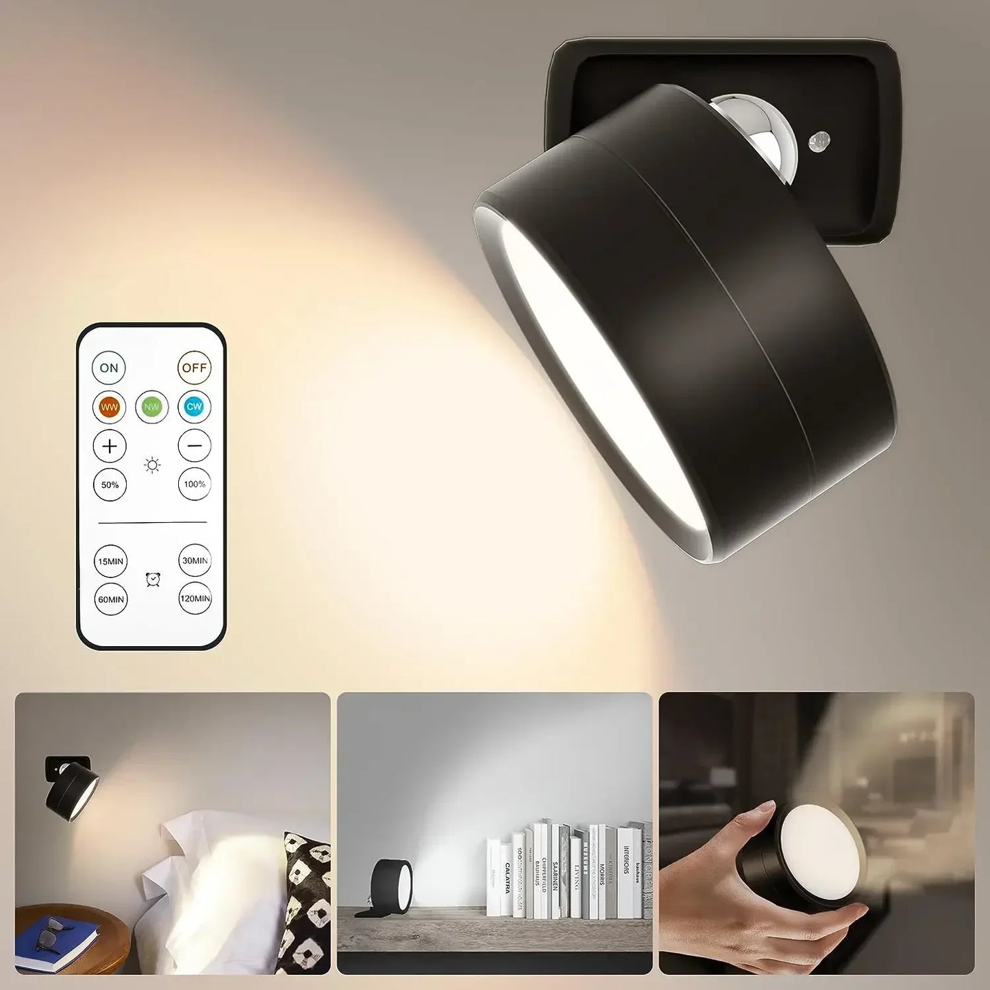 Wall Lights Battery Operated 360° Rotatable Touch Control Wall lamp