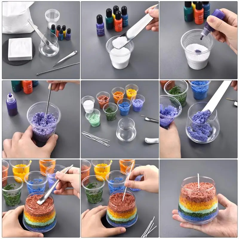 10G/50G Colorful Combustible Sand Wax Handmade Aromatherapy Candle DIY Creative Sand Painting Pillar Wax Handcraft Festival Gift