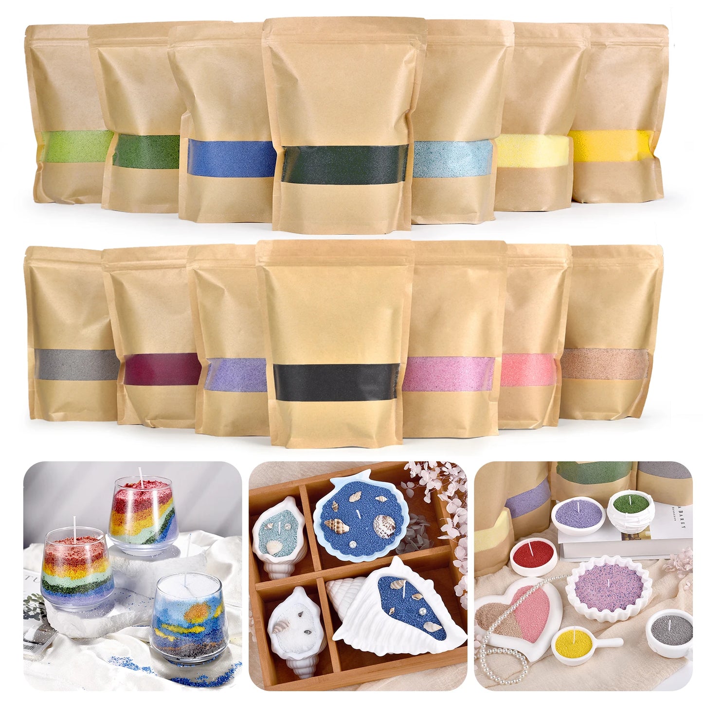 500/1000g Combustible Sand Wax Particles Natural Colorful Wax For DIY Candle Making DIY Decor Sand Painting Candle Dye Supplies