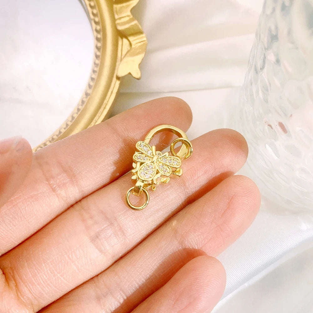 Juya 18K Real Gold Plated Lock Clasps Supplies