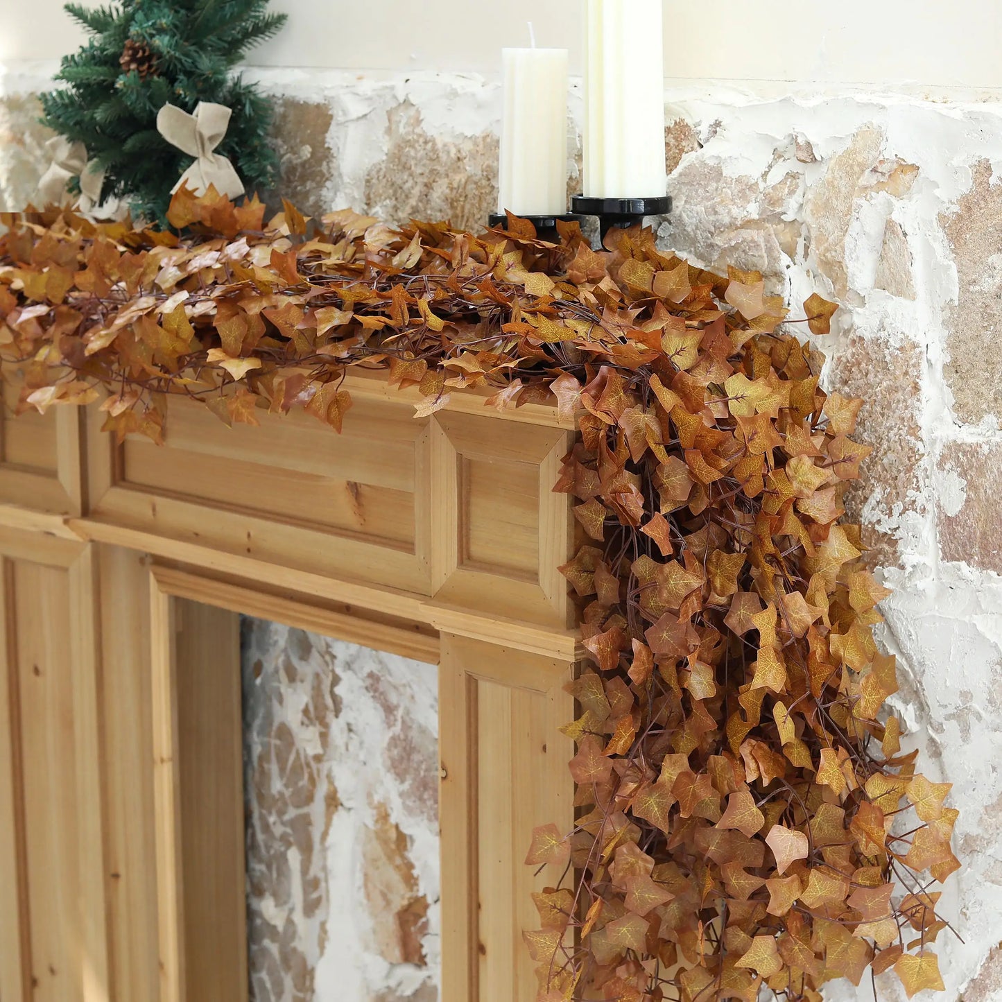 12 Pcs Artificial Maple Leaf Garland for Room Decor Fall Autumn Hanging Vines Ivy Plant Bedroom Wall Decor Thanksgiving Accents