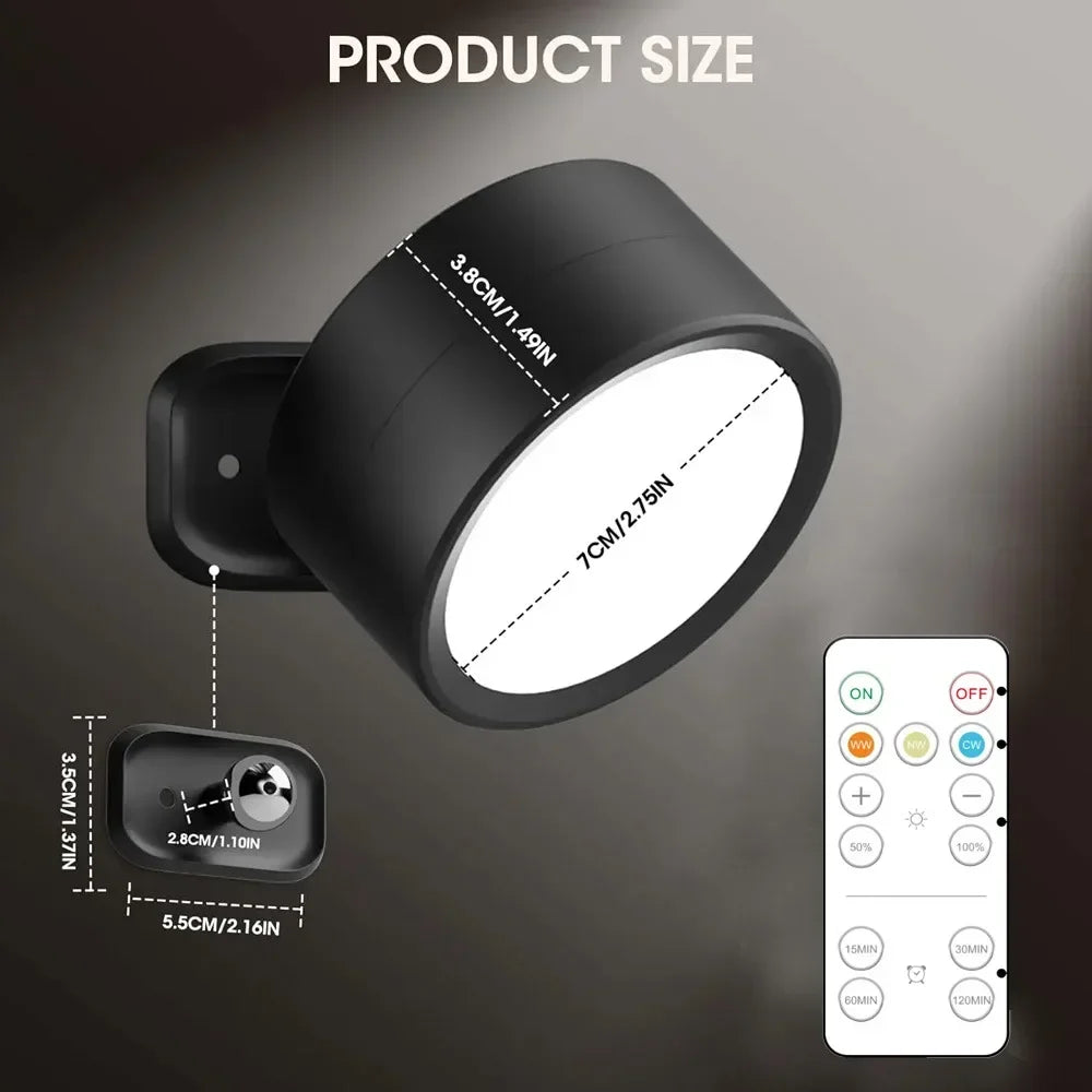 Wall Lights Battery Operated 360° Rotatable Touch Control Wall lamp
