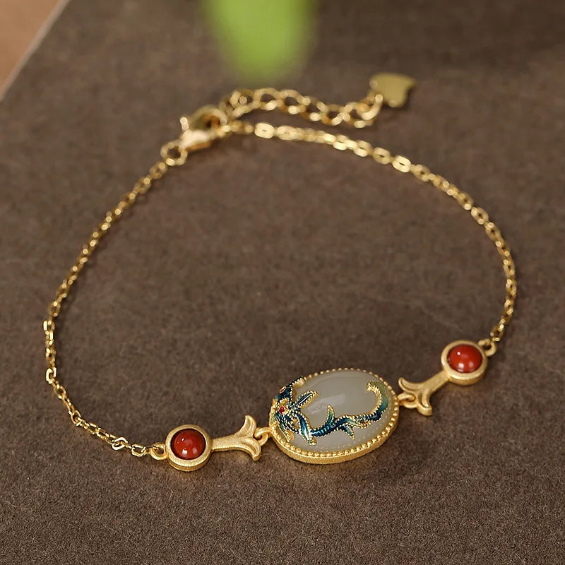 Gold Plated Cloisonne Jewelry Set