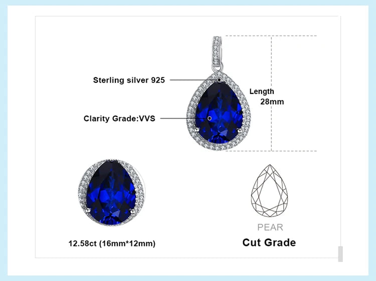 JewelryPalace 12ct  Huge Created Blue Sapphire