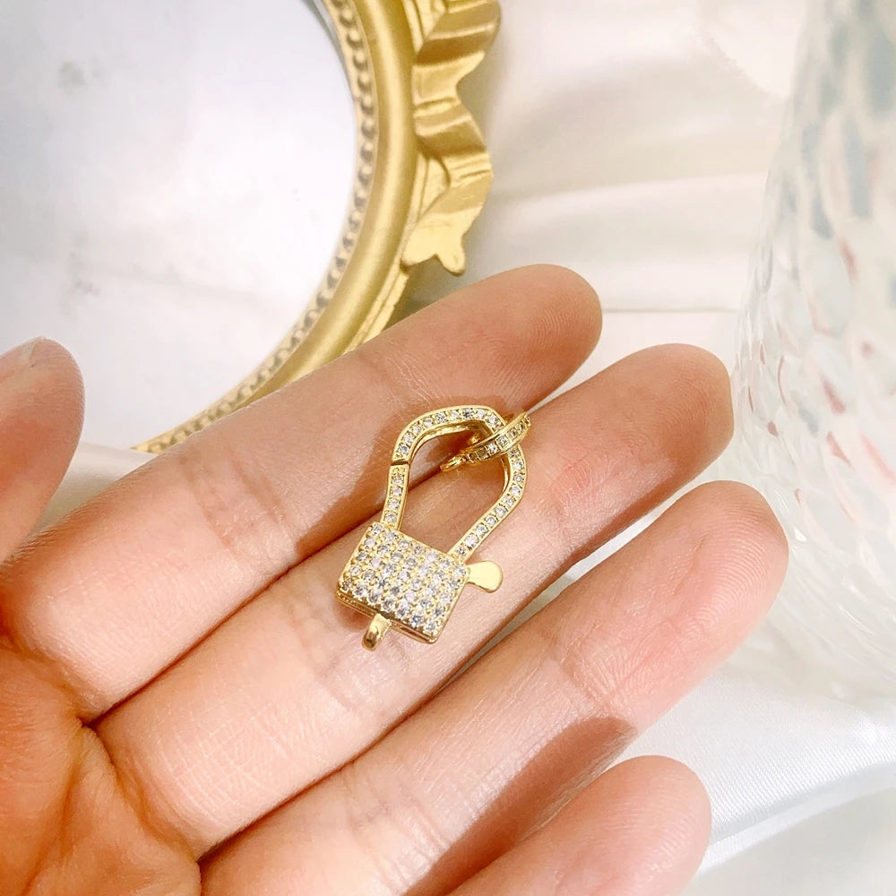 Juya 18K Real Gold Plated Lock Clasps Supplies