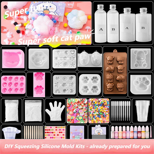 DIY Taba Squishy Kit Silicone Squishy Maker Fufu Squishies Making Kits Silicone Rubber DIY Stress Relief Toys Decompression Gift