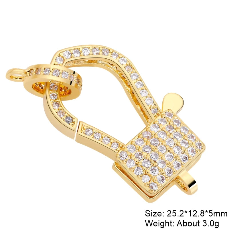 Juya 18K Real Gold Plated Lock Clasps Supplies