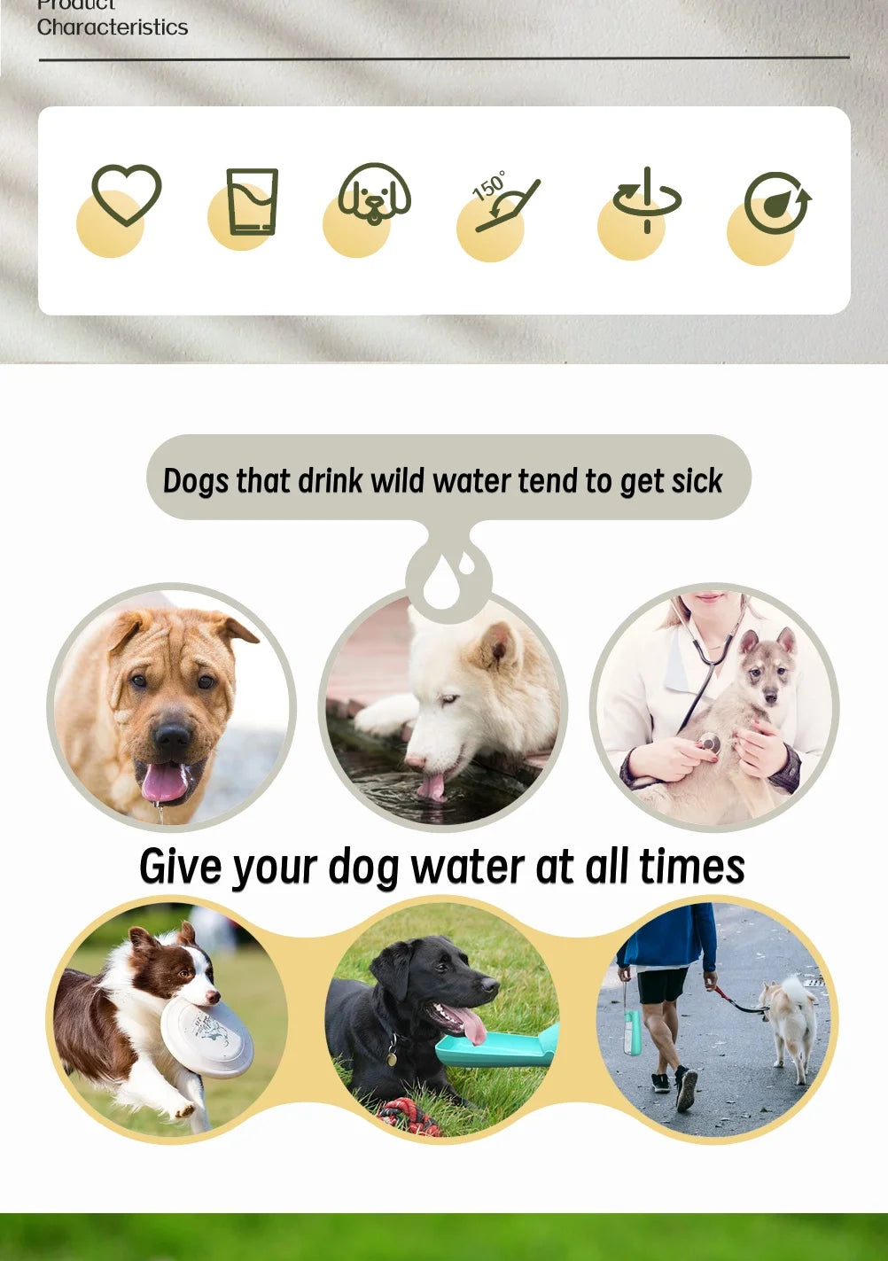 Portable Dog Water Bottle for Large Dogs Outdoor Foldable Leak Proof High Capacity Pet Drinking Bowl Labrador Bulldog Supplies