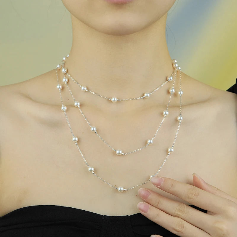 PearlSterling Silver Necklace Necklace