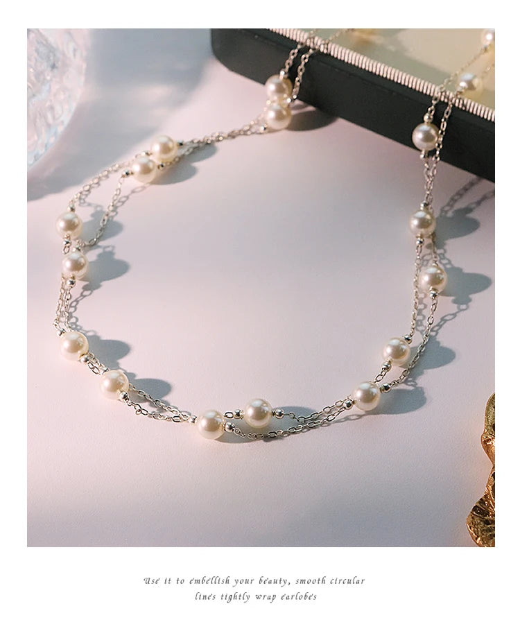 PearlSterling Silver Necklace Necklace