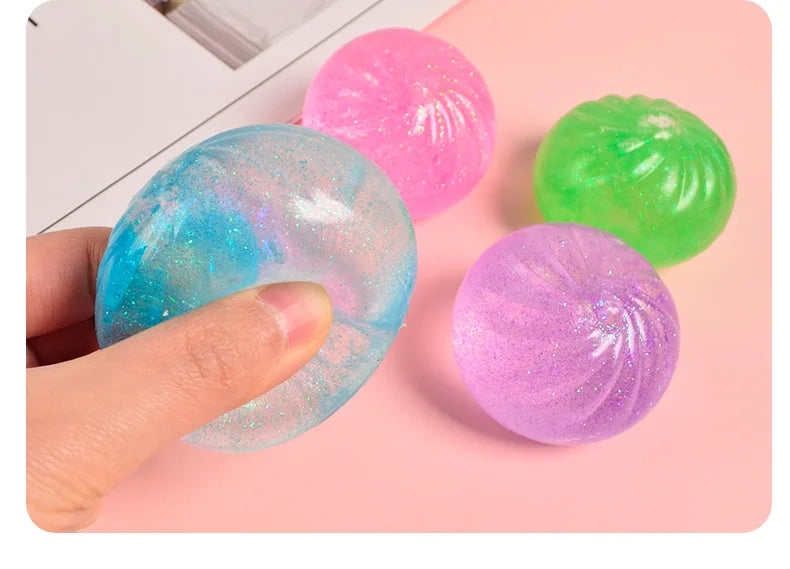 2024 Squishy Funny Maltose Syrup Stress Balls Gold Flour Buns Dumplings Pinched Squeezed Fingertip Toys Antistress Kids Toy Gift