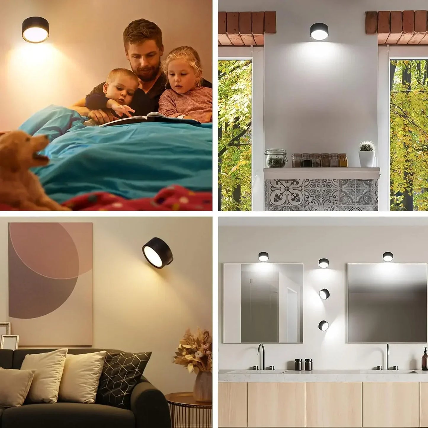 Wall Lights Battery Operated 360° Rotatable Touch Control Wall lamp