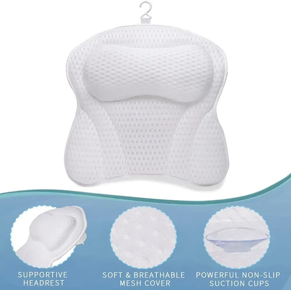 Bathtub Pillow for Tub, Bath Pillow for Neck & Back Support