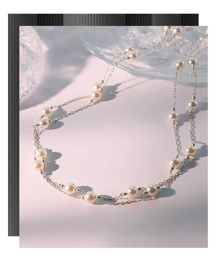 PearlSterling Silver Necklace Necklace