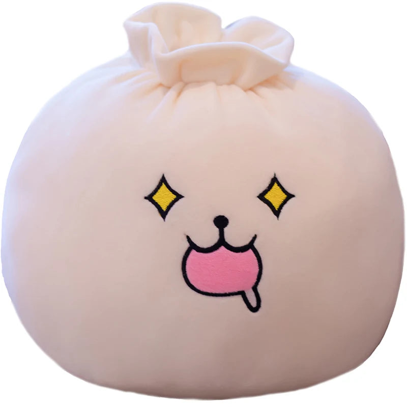 Creative Chinese Bun Shape Plush Toys Stuffed Soft Dumplings Pillow Kawaii Cushion Simulation Food Doll Gift for Kids Home Decor