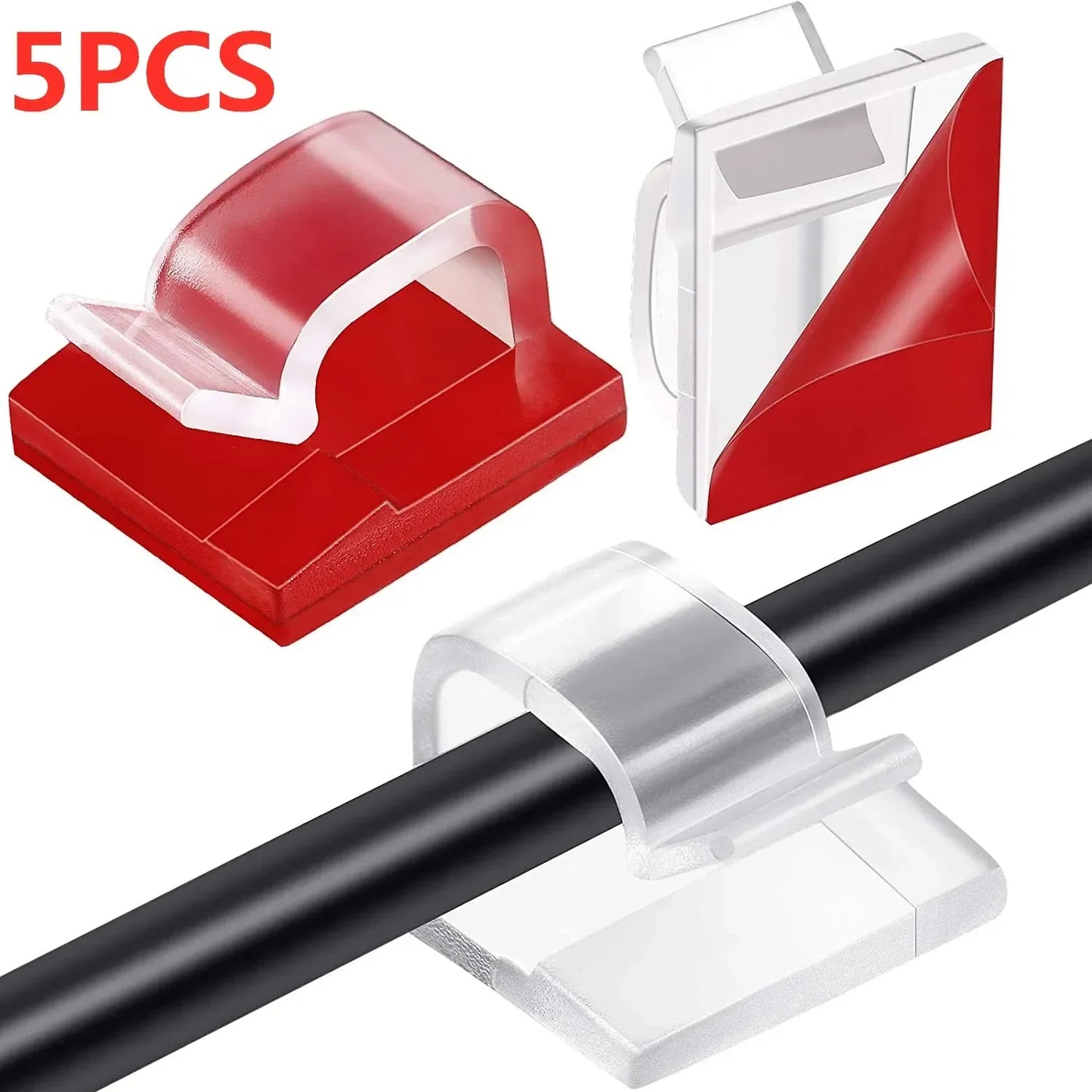 Self Adhesive Cable Clips Cord Management Wire Holder Organizer Clamp Desk Tidy Cable Manager in Car Home Office Clips