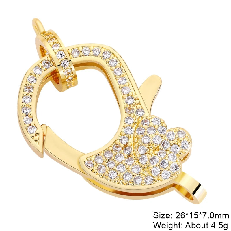 Juya 18K Real Gold Plated Lock Clasps Supplies