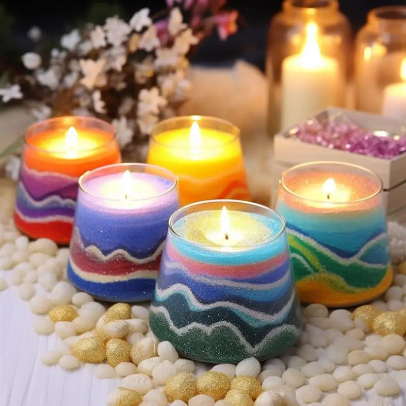 10G/50G Colorful Combustible Sand Wax Handmade Aromatherapy Candle DIY Creative Sand Painting Pillar Wax Handcraft Festival Gift