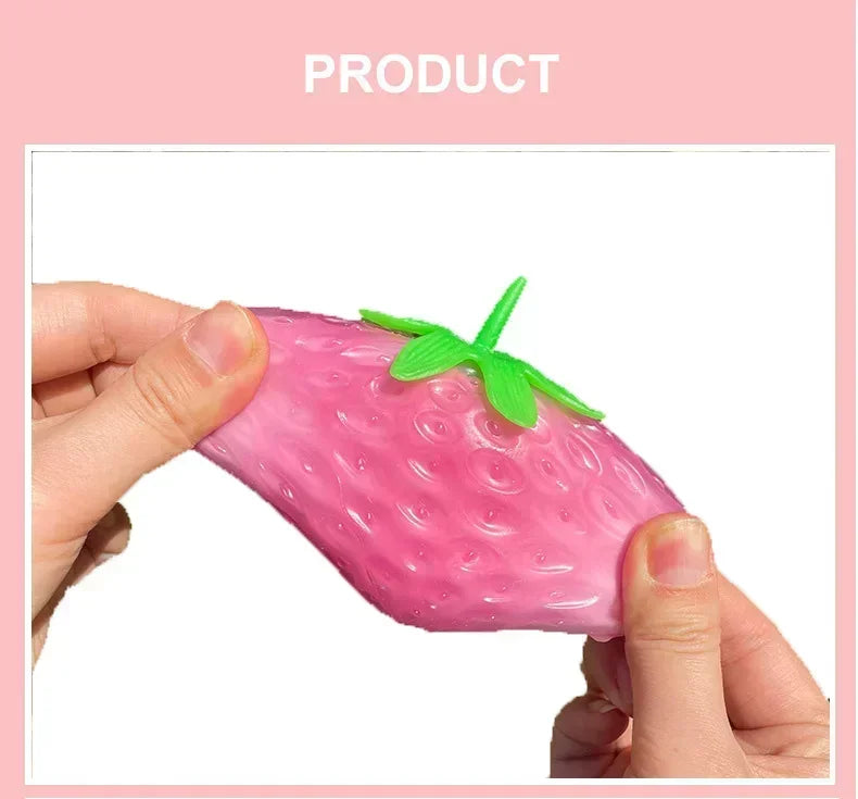 Color Changing Squishy Strawberry  Stress Relief Fidget Toy for Kids    Sensory Play