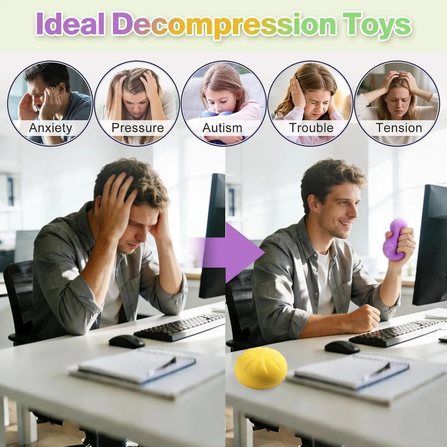 Squishy Dumpling Sensory Toys Mystery Dumpling Squishy Stress Relief Fidget Easter Gifts for Adults