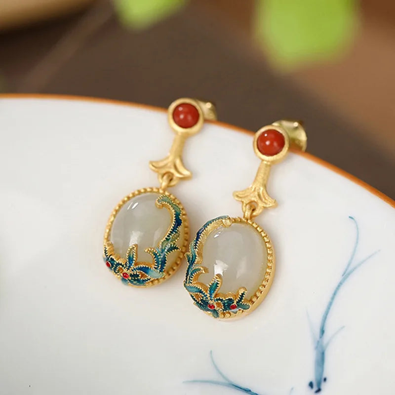 Gold Plated Cloisonne Jewelry Set
