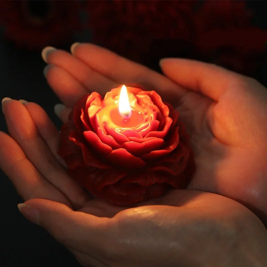 Low Temperature Rose Flower Shaped Candle, 3 Inch Soft Aesthetic Scented Candle