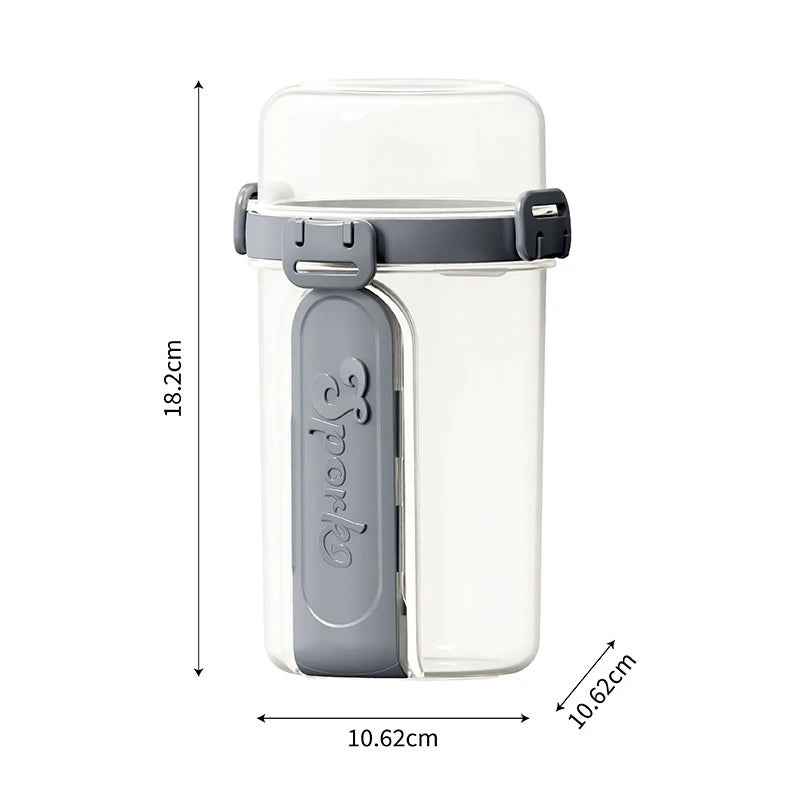 ❤Salad Cup Portable Light Meal Cup, Vegetable Snack Fresh-Keeping Double-Layer Cup With Fork And Spoon Yogurt Cup