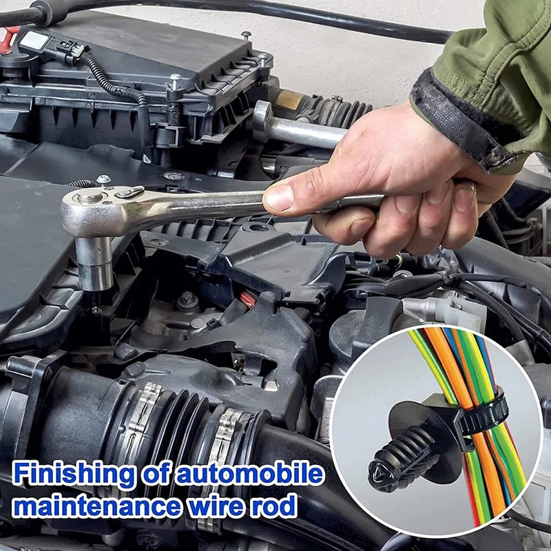 10pcs Wire Harness Fastener Clamp Clips Cable Ties Management Organizers For Car Corrugated Pipe Car-styling
