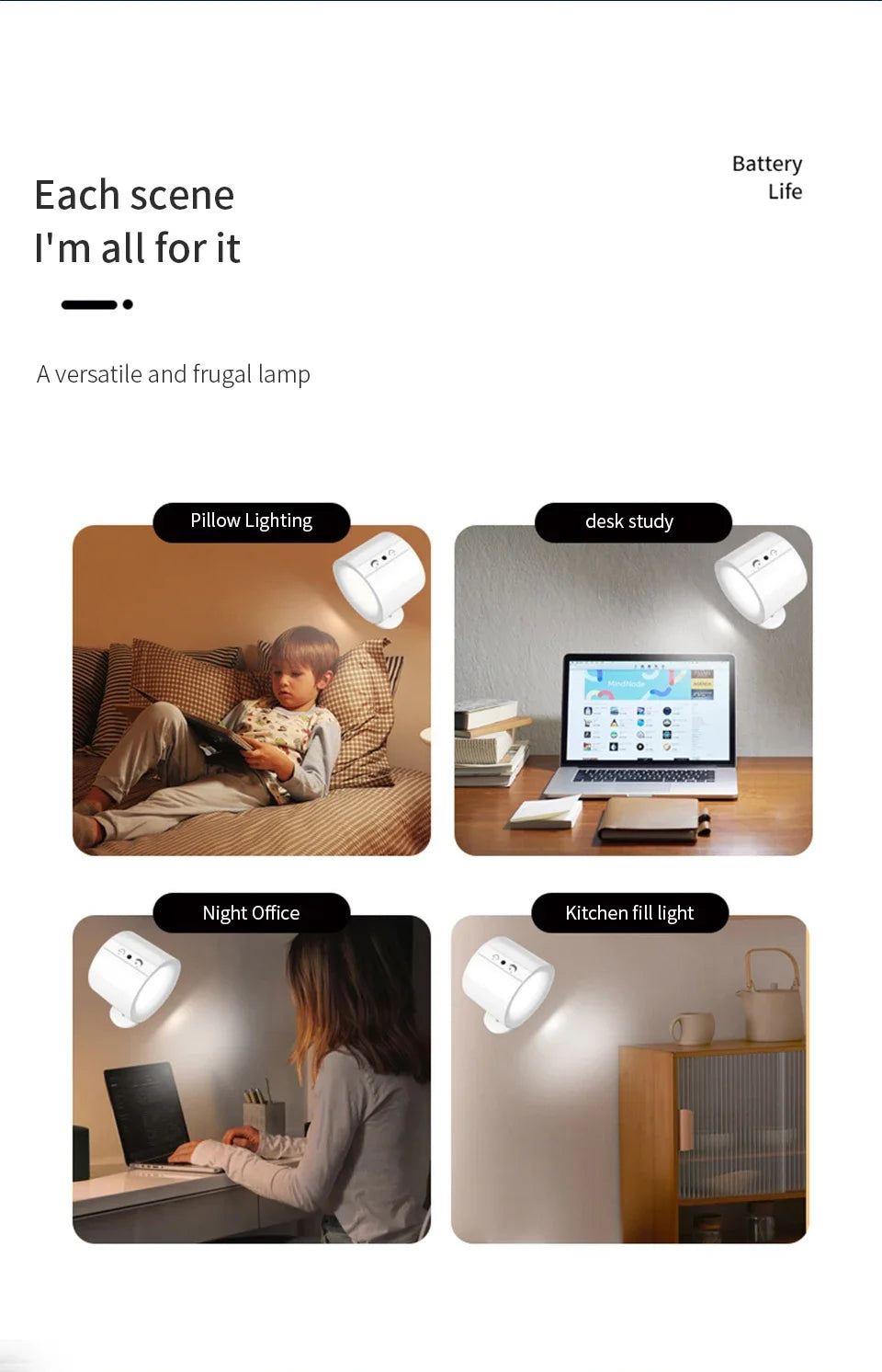 LED Wall Sconces Light Touch Control  Wall Lamp 360 Rotatable