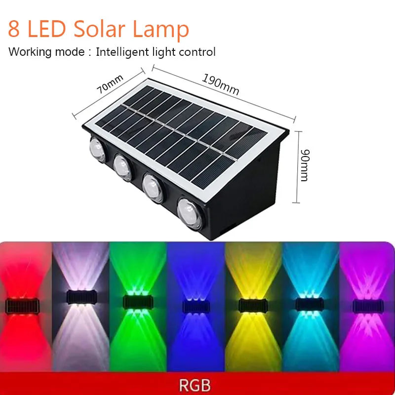 Solar Wall Lamp Yard Street Decor Light Outdoor Waterproof