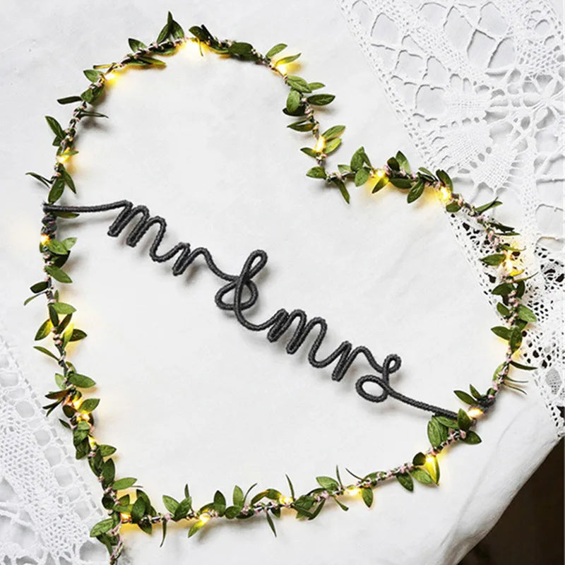 Artificial Flower Leaf Led Fairy Lights Garland Christmas Tree Decoration Outdoor Room Curtain Lamp Wedding Party Garden Decor