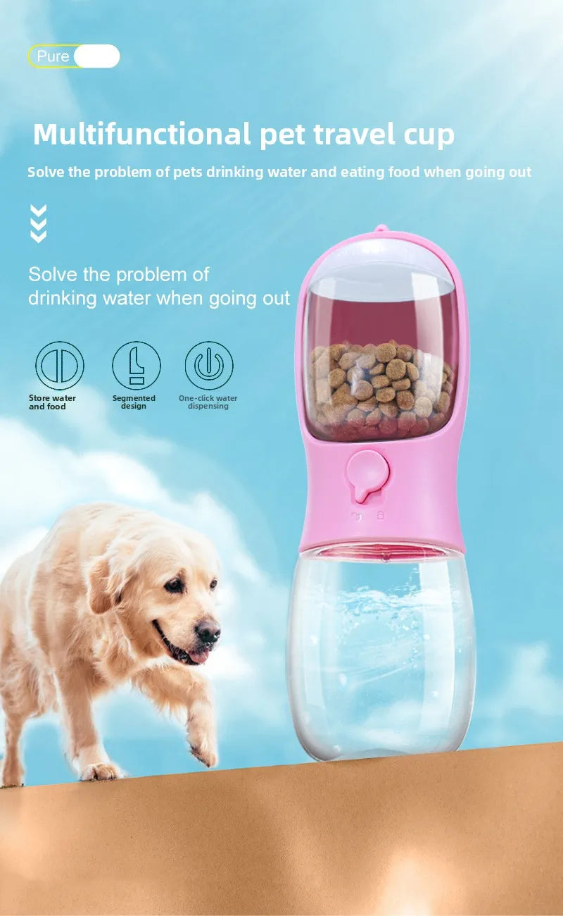 Dog Water Bottle for Dogs Cats Food Feeder Bowls Outdoor Travel Leakproof Puppy Drinking Container Water Dispenser for Pets