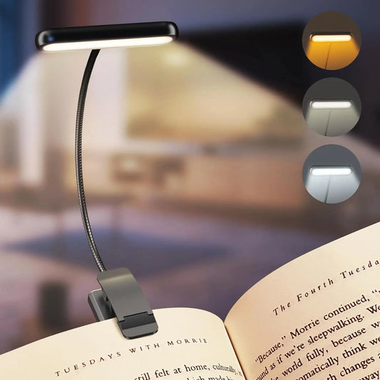 LED Book Light Reading Light Eye Caring Clip-on USB Rechargeable