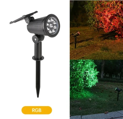 9Led Solar Spotlights, Outdoor Waterproof - Adjustable Brightness