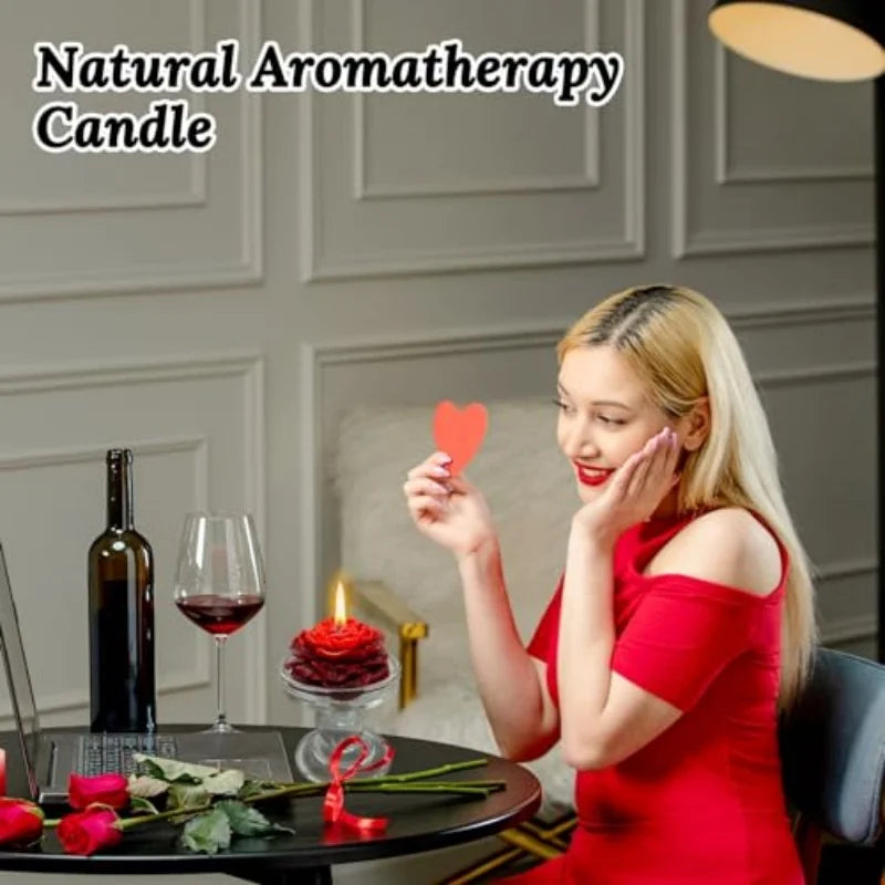 Low Temperature Rose Flower Shaped Candle, 3 Inch Soft Aesthetic Scented Candle