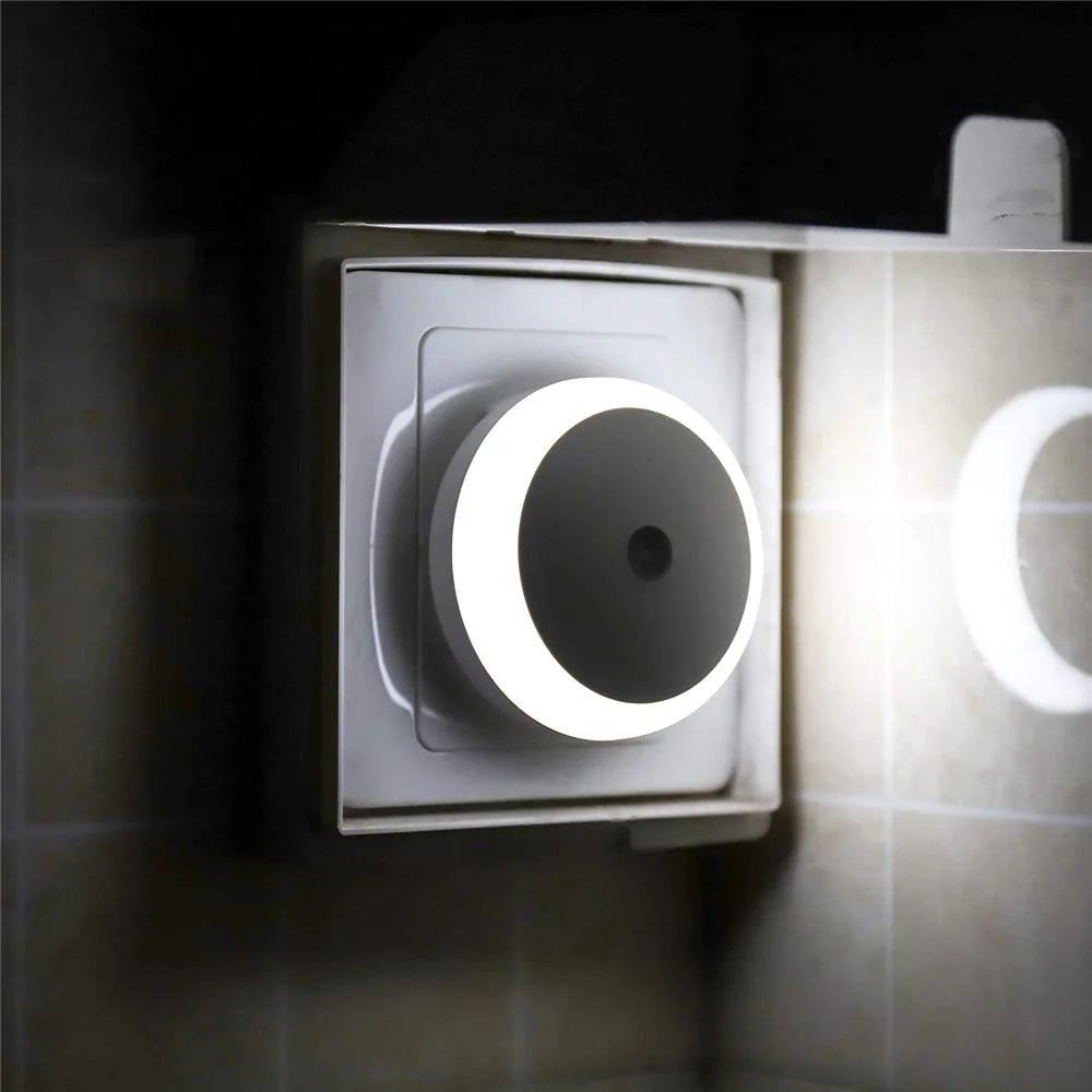 LED Night Light Smart Night Sensor Round Plug in Wall Night